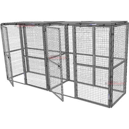 Picture of Wire Mesh Storage Cage Huge With No Back and Add-On (Fully Enclosed)
